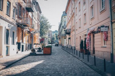 Ancient streets of Lviv, city life