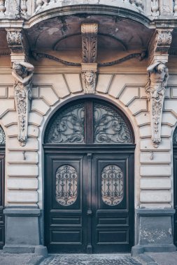 Beautiful vintage doors in urban architecture