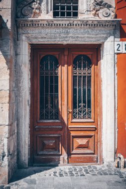 Beautiful vintage doors in urban architecture
