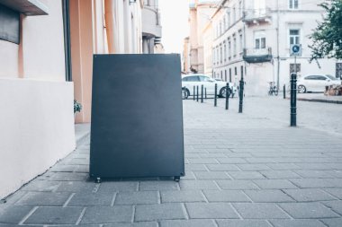 Outdoor sign in the city, banner for your text