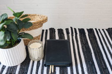 Book on the kitchen table, space for your text.