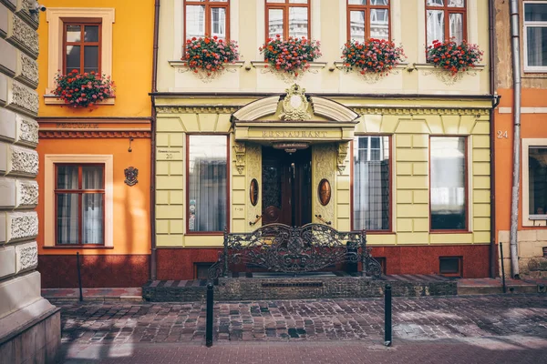 Facades Houses Lviv Old Buildings Sky — Stock Photo, Image