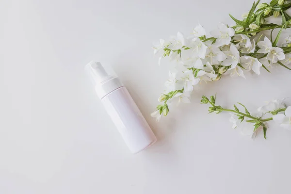 Empty Cosmetic Cream Jar White Background Space Your Logo — Stockfoto