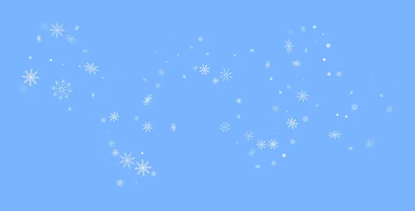 Christmas Background White Delicate Openwork Snowflakes Fly Blue Background New — Stock Vector