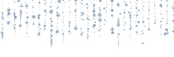 Christmas Background Blue Delicate Openwork Snowflakes Fly White Background Festive — Stock Vector