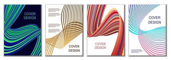 Projeto Capas Para Revistas Banners Cartazes Conjunto Capas Linhas Fitas — Vetor de Stock