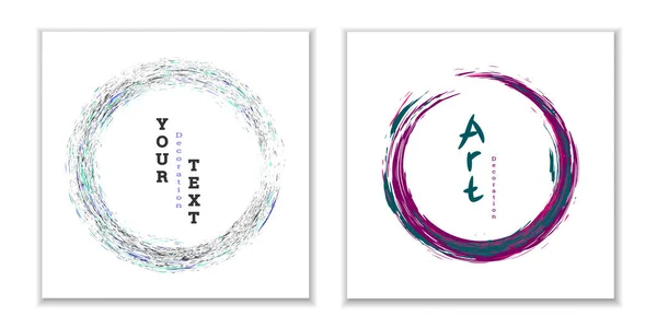 Målarbilder Zen Bläck Cirkel Emblem Flerfärgad Rund Stroke Med Bläck — Stock vektor