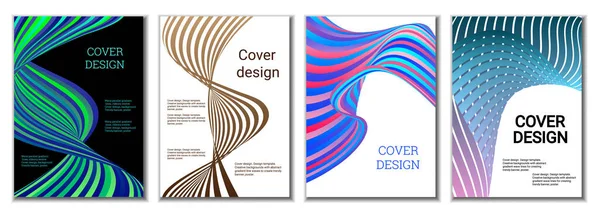 Conception Couvertures Pour Magazines Bannières Affiches Lot Couvertures Lignes Rubans — Image vectorielle