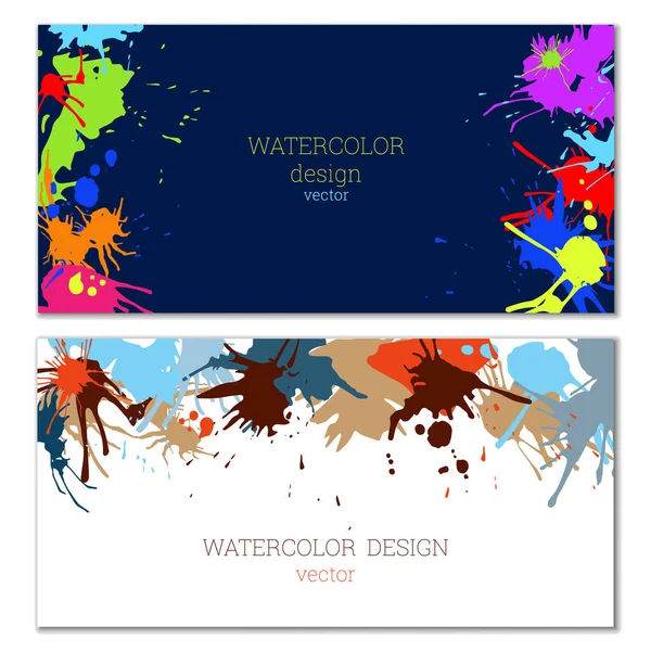 Splashes Paint Different Colors Blots Bright Unusual Multicolored Colorful Watercolor — Stock Vector