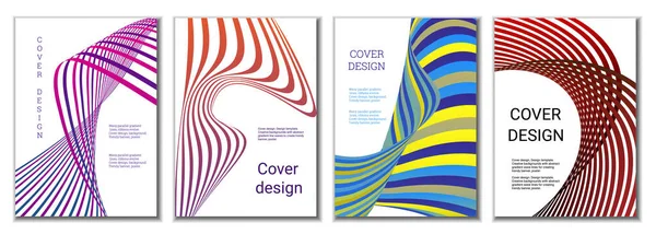 Projeto Capas Para Revistas Banners Cartazes Conjunto Capas Linhas Fitas —  Vetores de Stock