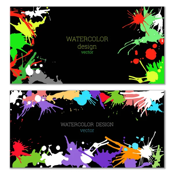 Splashes Paint Different Colors Blots Bright Unusual Multicolored Colorful Watercolor — Stock Vector