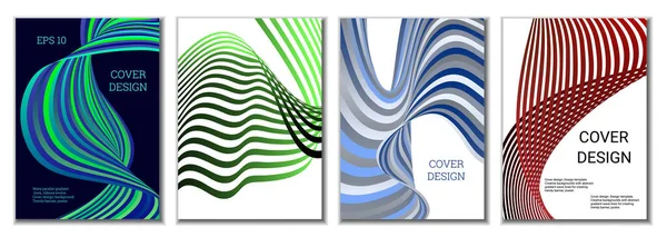 Conception Couvertures Pour Magazines Bannières Affiches Lot Couvertures Lignes Rubans — Image vectorielle