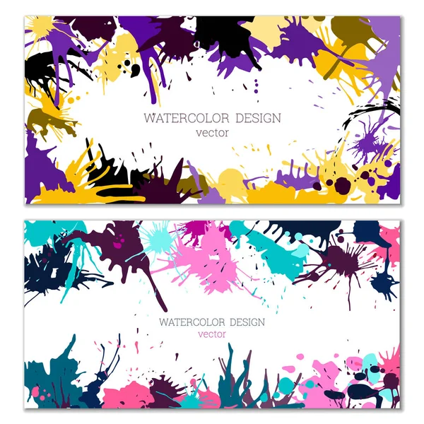 Salpicaduras Pintura Diferentes Colores Manchas Brillante Inusual Multicolor Colorido Acuarela — Archivo Imágenes Vectoriales