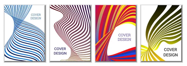 Diseño Portadas Para Revistas Pancartas Carteles Set Fundas Gradiente Paralelo — Archivo Imágenes Vectoriales
