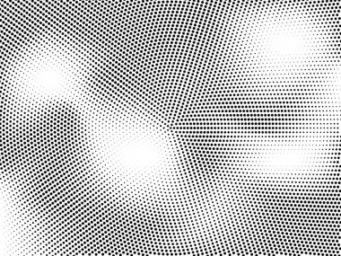 Noktalı yarı tonlu monokrom dokusu. Minimalizm, vektör. Siyah ve beyaz renkler. Posterler, web siteleri, kartvizitler, kartpostallar, iç tasarım için arka plan.