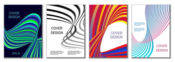 Projeto Capas Para Revistas Banners Cartazes Conjunto Capas Linhas Fitas — Vetor de Stock