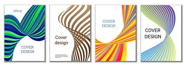 Projeto Capas Para Revistas Banners Cartazes Conjunto Capas Linhas Fitas — Vetor de Stock