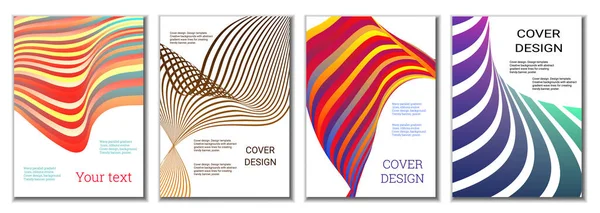 Design Omslag Till Tidningar Banderoller Affischer Uppsättning Med Överdrag Flerfärgade — Stock vektor