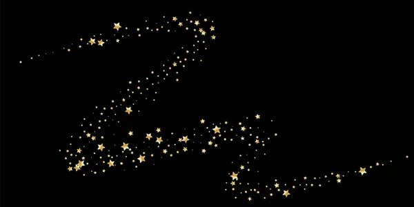 Zlaté Třpytivé Konfety Černém Pozadí Malé Hvězdy Slavnostní Luxusní Zázemí — Stockový vektor