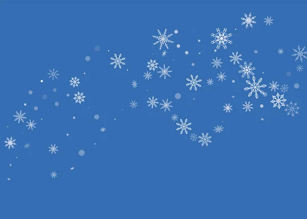 Fondo Navidad Blanco Delicados Copos Nieve Calados Vuelan Sobre Fondo — Vector de stock