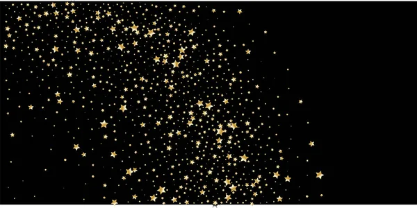 Zlaté Třpytivé Konfety Černém Pozadí Malé Hvězdy Slavnostní Luxusní Zázemí — Stockový vektor