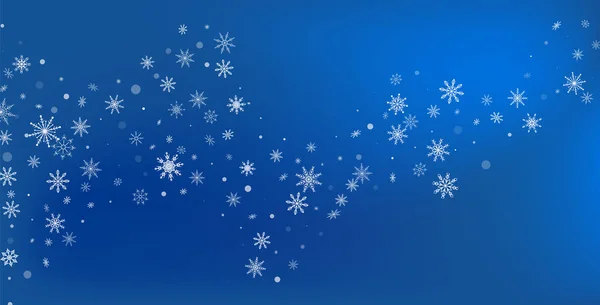 Christmas Background White Delicate Openwork Snowflakes Fly Blue Background New — Stock Vector