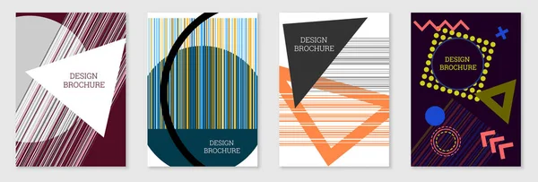 Геометричний Дизайн Обкладинки Готовий Абстрактне Незвичайне Тло Стилі Мемфіса Яскраві — стоковий вектор