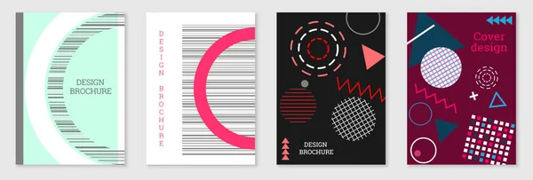 Geometrik Kapak Tasarımı Hazır Memphis Tarzında Soyut Sıradışı Bir Geçmiş — Stok Vektör