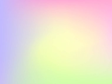 Bulanık eğimli arkaplan. Yaratıcı modern vektör çizimi. Kapak için holografik spektrum. Mavi, pembe, sarı tonlar