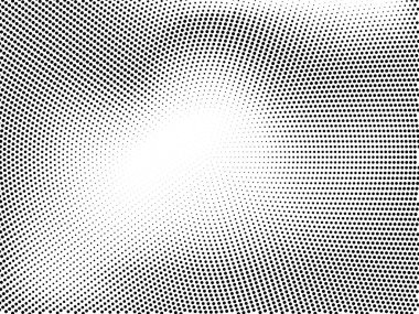 Noktalı yarı tonlu monokrom dokusu. Minimalizm, vektör. Siyah ve beyaz renkler. Posterler, web siteleri, kartvizitler, kartpostallar, iç tasarım için arka plan.