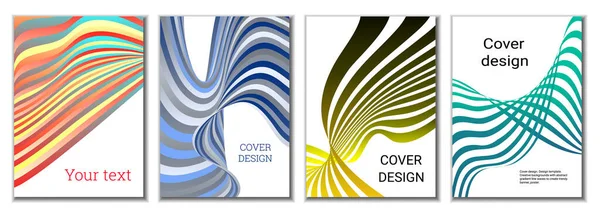 Projeto Capas Para Revistas Banners Cartazes Conjunto Capas Linhas Fitas —  Vetores de Stock