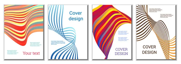 Design Omslag Till Tidningar Banderoller Affischer Uppsättning Med Överdrag Flerfärgade — Stock vektor