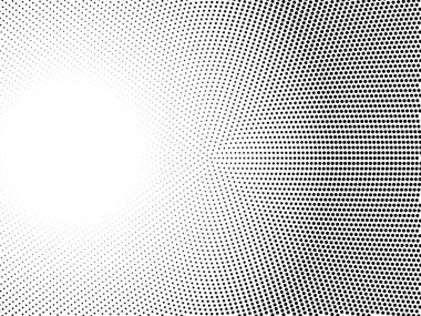 Noktalı yarı tonlu monokrom dokusu. Minimalizm, vektör. Siyah ve beyaz renkler. Posterler, web siteleri, kartvizitler, kartpostallar, iç tasarım için arka plan.