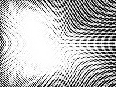 Noktalı yarı tonlu monokrom dokusu. Minimalizm, vektör. Siyah ve beyaz renkler. Posterler, web siteleri, kartvizitler, kartpostallar, iç tasarım için arka plan.