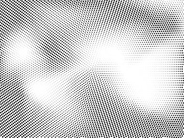 Noktalı yarı tonlu monokrom dokusu. Minimalizm, vektör. Siyah ve beyaz renkler. Posterler, web siteleri, kartvizitler, kartpostallar, iç tasarım için arka plan.