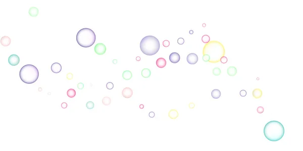 Des Bulles Savon Volaient Hasard Sur Fond Blanc Illustration Vectorielle — Image vectorielle