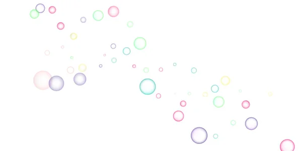 Soap Bubbles Flew Randomly White Background Vector Illustration — Stock Vector