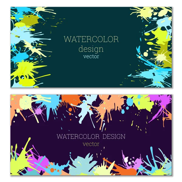 Farbspritzer Verschiedenen Farben Blots Helle Ungewöhnliche Bunte Bunte Aquarell Hintergrund — Stockvektor