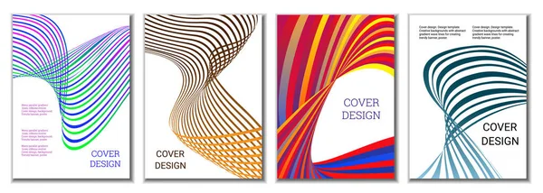 Diseño Portadas Para Revistas Pancartas Carteles Set Fundas Gradiente Paralelo — Archivo Imágenes Vectoriales