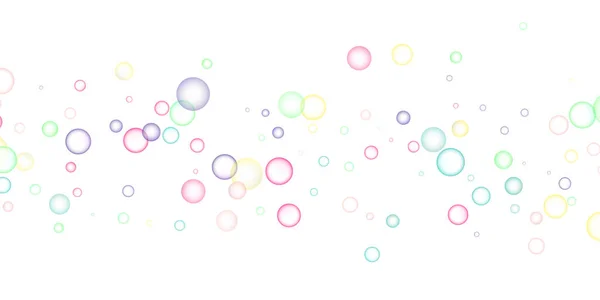 Des Bulles Savon Volaient Hasard Sur Fond Blanc Illustration Vectorielle — Image vectorielle