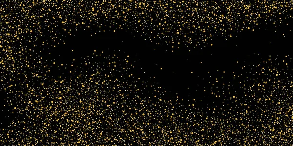 Золотой Песок Конфетти Золотыми Блестками Черном Фоне Блестящие Частицы Песка — стоковый вектор
