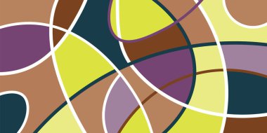 Soyut nörografi. Dalgalı çizgiler ve parlak çokgen sektörleri. Nörografik tasarım. Kapak, arkaplan, duvar kağıdı için soyut parlak desen.