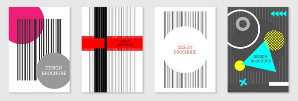 Geometrische Hoes Ontwerp Set Abstracte Ongewone Achtergrond Stijl Van Memphis — Stockvector