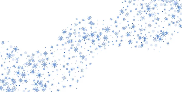 Fondo Navidad Azul Delicados Copos Nieve Calados Vuelan Sobre Fondo — Vector de stock