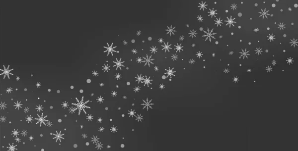 圣诞节的背景在黑暗的背景下 粉色和白色的敞亮雪片在飞舞 — 图库矢量图片