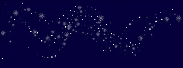 Kerst Achtergrond Witte Delicate Opengewerkte Sneeuwvlokken Vliegen Een Blauwe Achtergrond — Stockvector