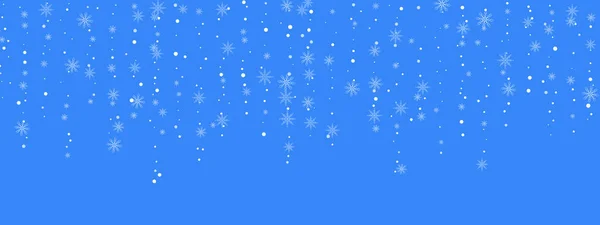 クリスマスの背景 白い背景にブルーの繊細な透かし彫りの雪片が飛び交う — ストックベクタ