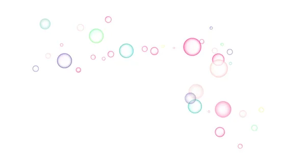 Soap Bubbles Flew Randomly White Background Vector Illustration — Vetor de Stock