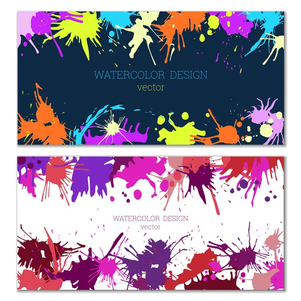 Salpicaduras Pintura Diferentes Colores Manchas Brillante Inusual Multicolor Colorido Acuarela — Vector de stock