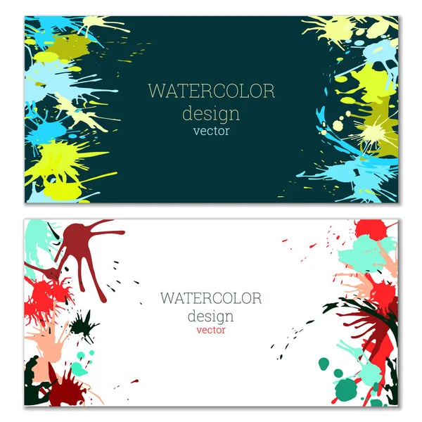 Farbspritzer Verschiedenen Farben Blots Helle Ungewöhnliche Bunte Bunte Aquarell Hintergrund — Stockvektor